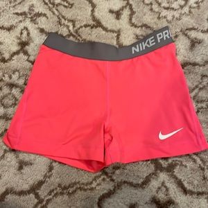 Nike pro spandex, medium, stretchy workout shorts